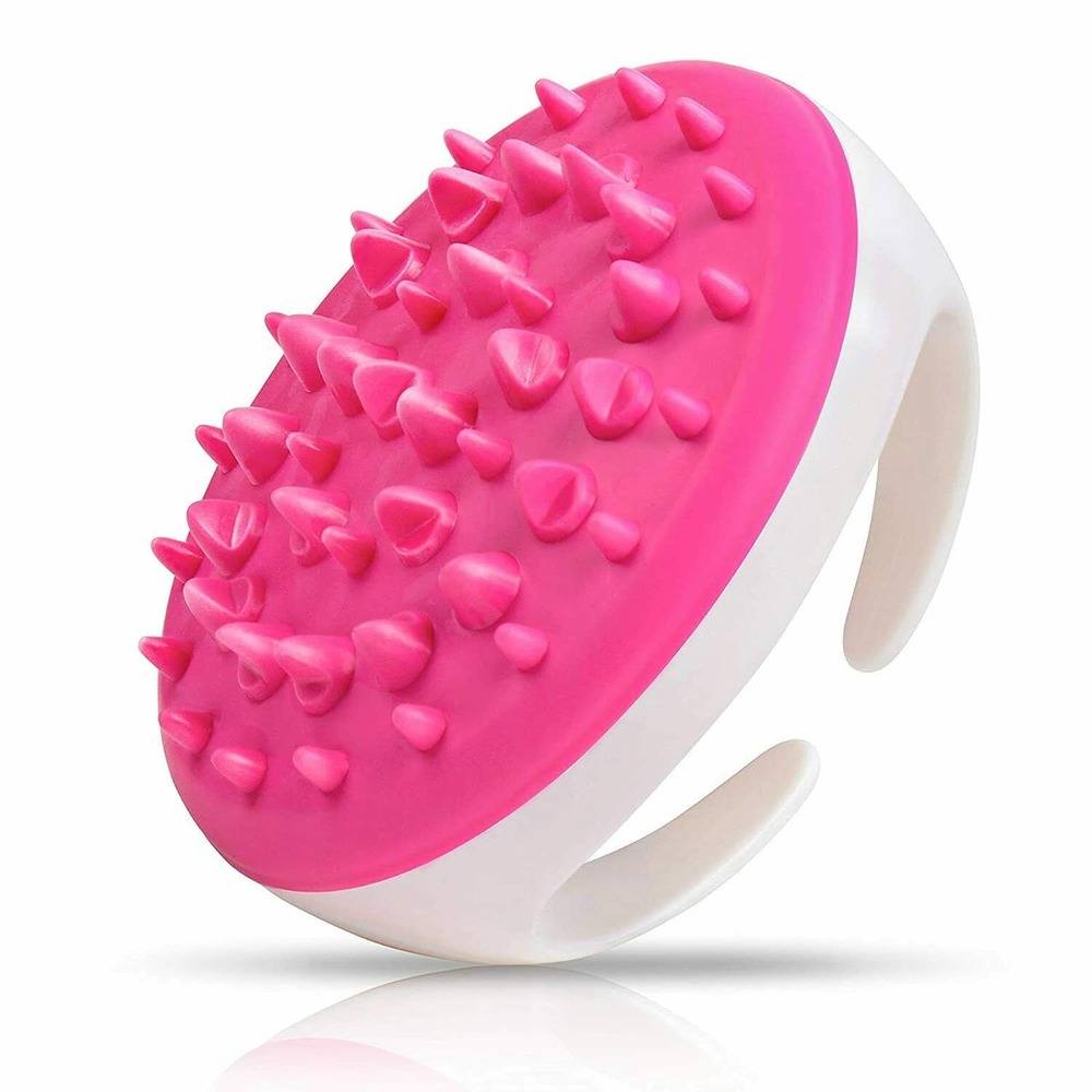 Silicone Anti Cellulite Massager, Body Shower Scrubber, Cellulite Remover - PINK